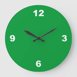 Verde con gran número de blanco reloj de pared