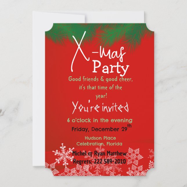 Verde con invitación roja (Anverso)