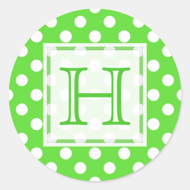 Verde con Pegatinas monográficos de puntos polka b (Anverso)