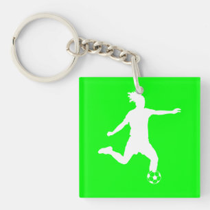 Verde de acrílico del llavero w/Name de la siluet