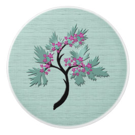 Verde de árbol de floración elegante + pomo de cer