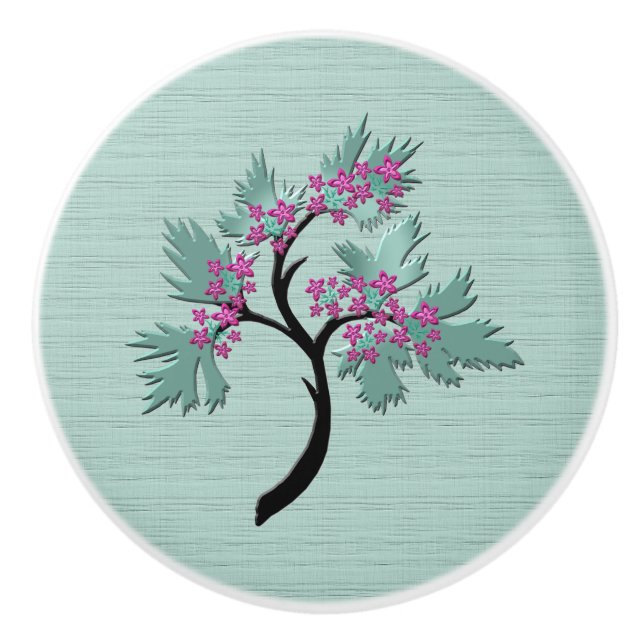 Verde de árbol de floración elegante + pomo de cer (Anverso)