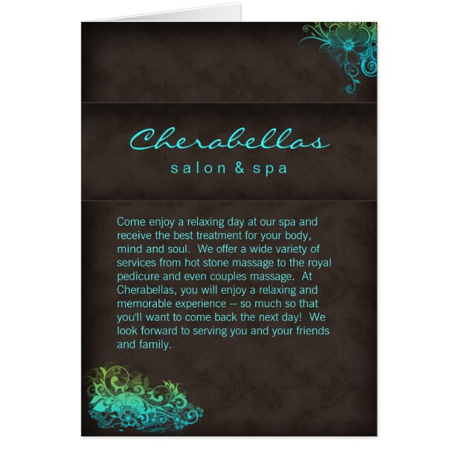 Verde de azules turquesas del folleto del (Frente)