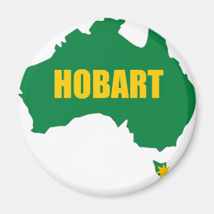 Verde de Hobart e imán del refrigerador del mapa