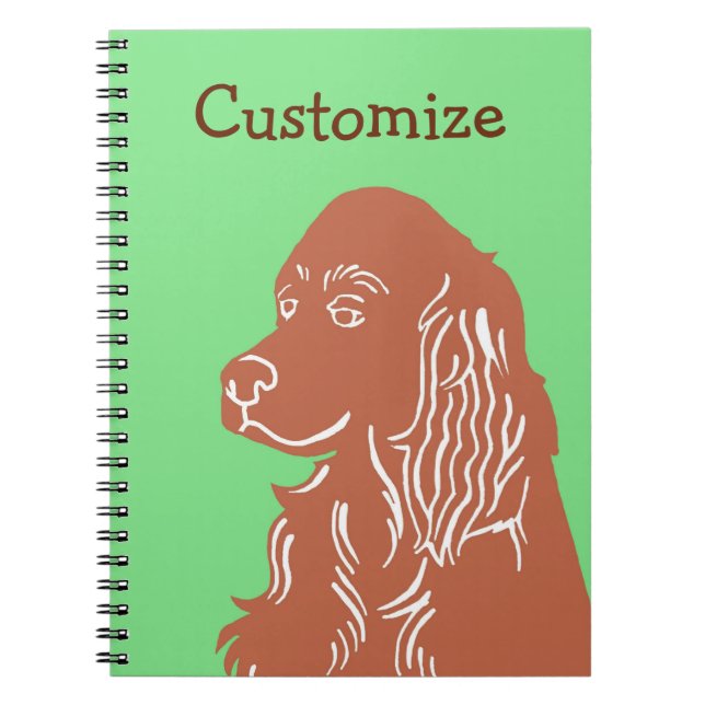 Verde de Irish Setter y cuaderno del (Frente)