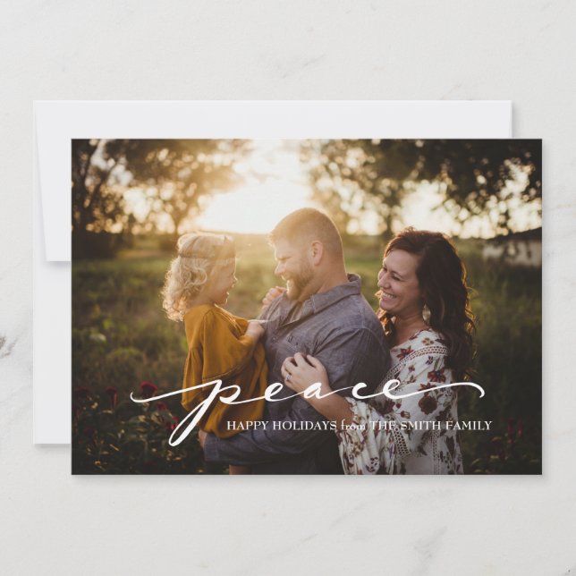 Verde de la paz | Tarjeta fotográfica de Navidad (Anverso)