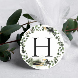 Verde de la selva | Sello de sobre de boda con mon