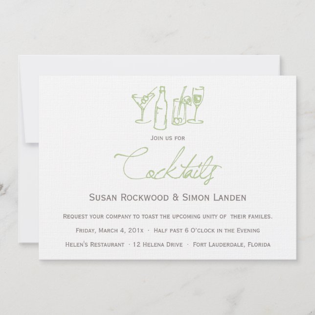Verde de las invitaciones el | del cóctel de la (Anverso)