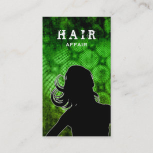 Verde de las tarjetas de visita del salón de pelo