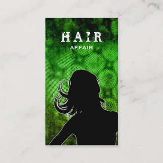 Verde de las tarjetas de visita del salón de pelo