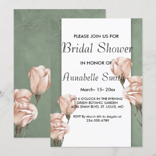 verde de moda Bridal Shower Invitación