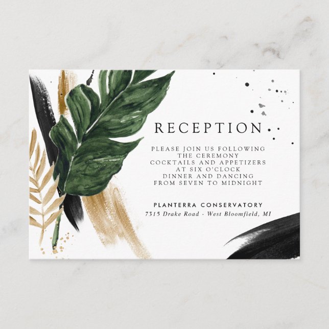 Verde de Verano Glamuroso | Recepción de Boda (Anverso)