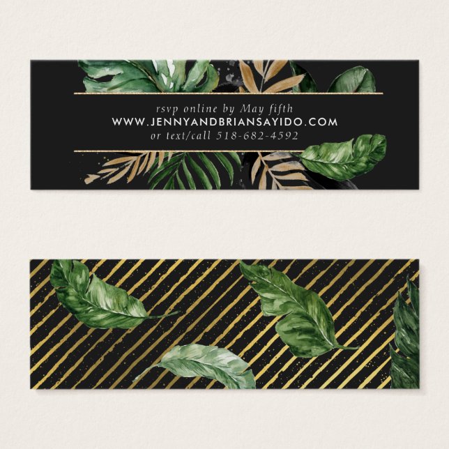 Verde de Verano Glamuroso | RSVP Sitio Web de Boda (Anverso y reverso)