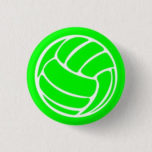 Verde del botón de la silueta del voleibol (Anverso)