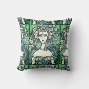 verde del COJÍN DECORATIVO MERMAID del gótico NEPT