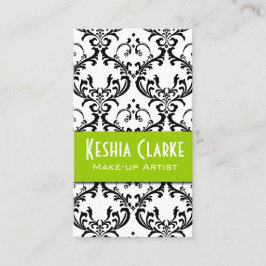 Verde del damasco de la tarjeta de visita del