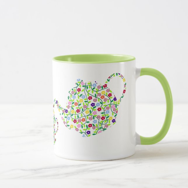 Verde del diseño de la taza de la tetera de la (Derecha)