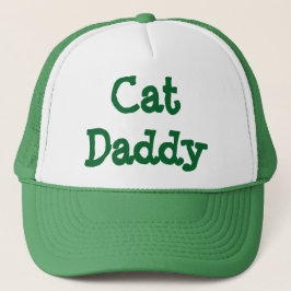 Verde del gorra del camionero del papá del gato