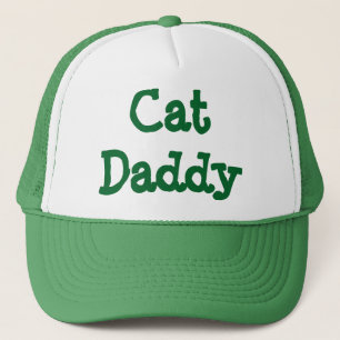 Verde del gorra del camionero del papá del gato