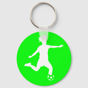 Verde del llavero de la silueta del fútbol
