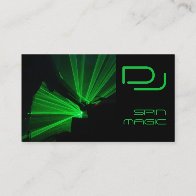 Verde del negro de las tarjetas de visita de DJ (Anverso)