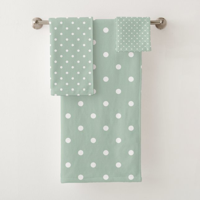 Verde del punto de polka blanco (In situ)