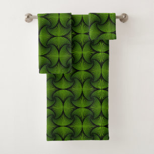 Verde del ventilador de vieira 3D geométrico gráfi