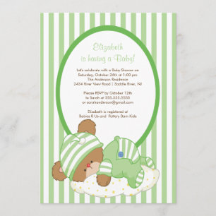 Verde dulce de la invitación de Baby Shower del