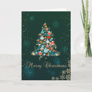 Verde elegante,Árbol de Navidad colorido,Copos de