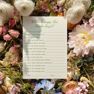 Verde escrito a mano Quién conoce la mejor tarjeta