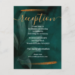 verde esmeralda moderno y deja la tarjeta de recep