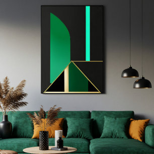 Verde Esmeralda y Arte Abstracto Geométrico Art Dé