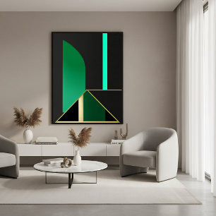 Verde Esmeralda y Arte Abstracto Geométrico Art Dé