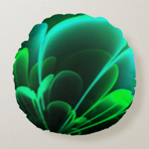 Verde estilizado de la flor de la almohada redonda
