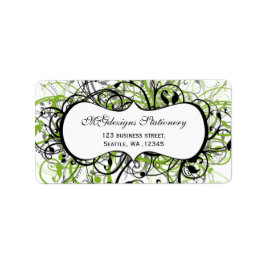 verde, etiqueta de dirección de retorno