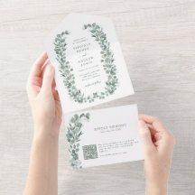 Verde Eucalipto Botánico Todo En Uno Invitación