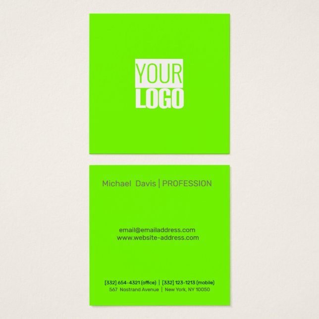 verde fluorescente - añade tu logotipo (Anverso y reverso)