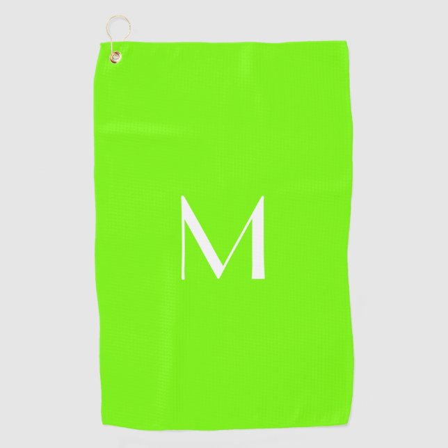 verde fluorescente - toalla de golf en monograma a (Anverso)