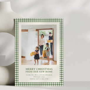 Verde Gingham Mudanza Navidad Nueva Casa Familia