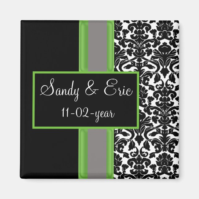 verde Guardar el imán de fecha (Frente)