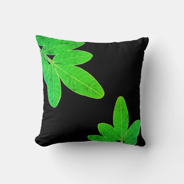 Verde Holly brasileño deja Cojín decorativo de Cus (Anverso)