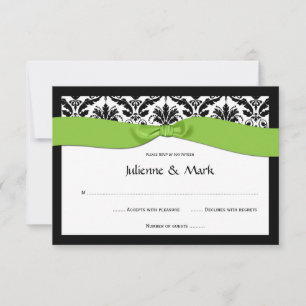 verde lima blanca negra RSVP del damasco 3.5x5