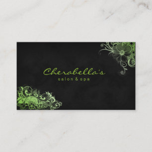 Verde lima floral de la tarjeta de visita del