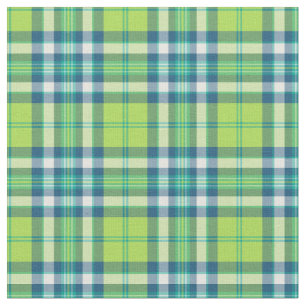 Verde lima, turquesa y tela escocesa azul de la