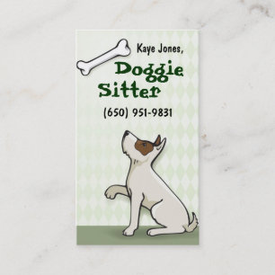 Verde lindo de las tarjetas de visita del perrito