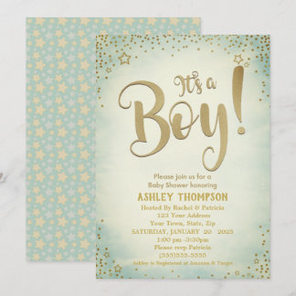 Verde lindo es una invitación de Baby Shower de bo