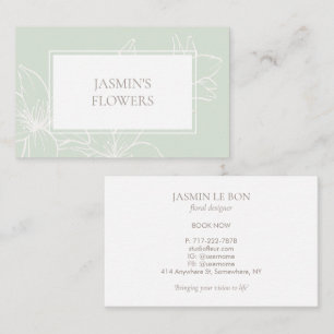 Verde Menta   Etiqueta Floral Chic