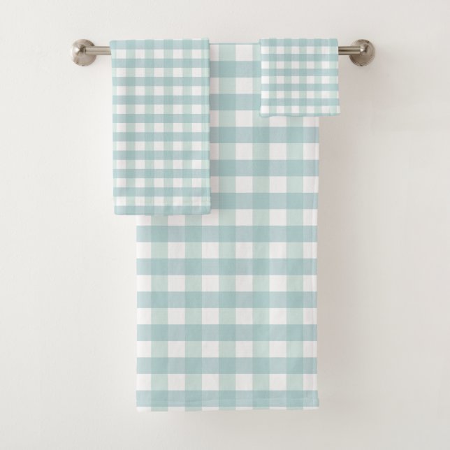 Verde Menta Gingham Cuadro de Plaid de Verano (In situ)