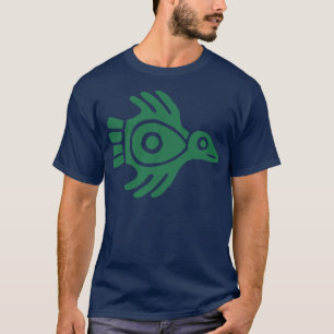 Verde mexicano antiguo de la camiseta del pájaro