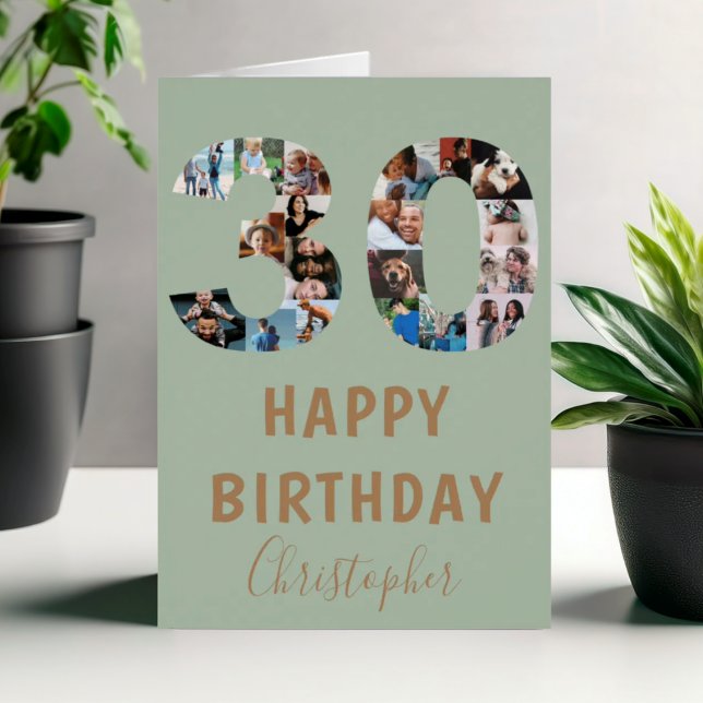 Verde Moderno 30 Feliz Collage de fotos de cumplea (Subido por el creador)